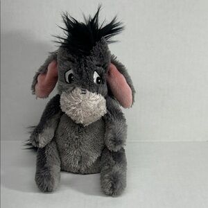 Disney Plush Eeyore Donkey Toy with Gray and Pink Accents and detachable Tail